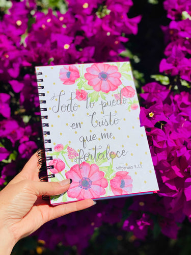 Cuaderno libreta Todo lo puedo en Cristo que me fortalece.